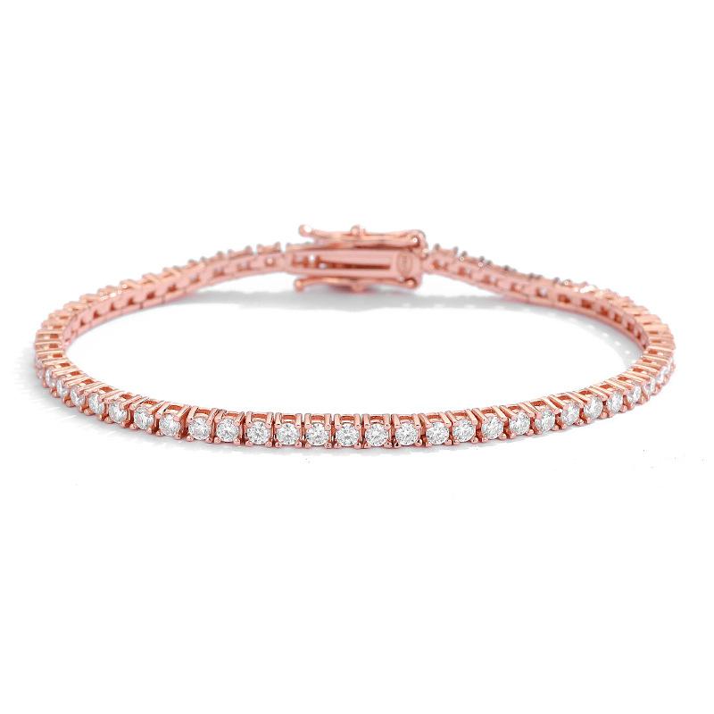 4mm 925 Silver Moissanite Bracelet 3mm D VVS1 Diamond with GRA for Women Sparkling Wedding Party Fine Jewelry