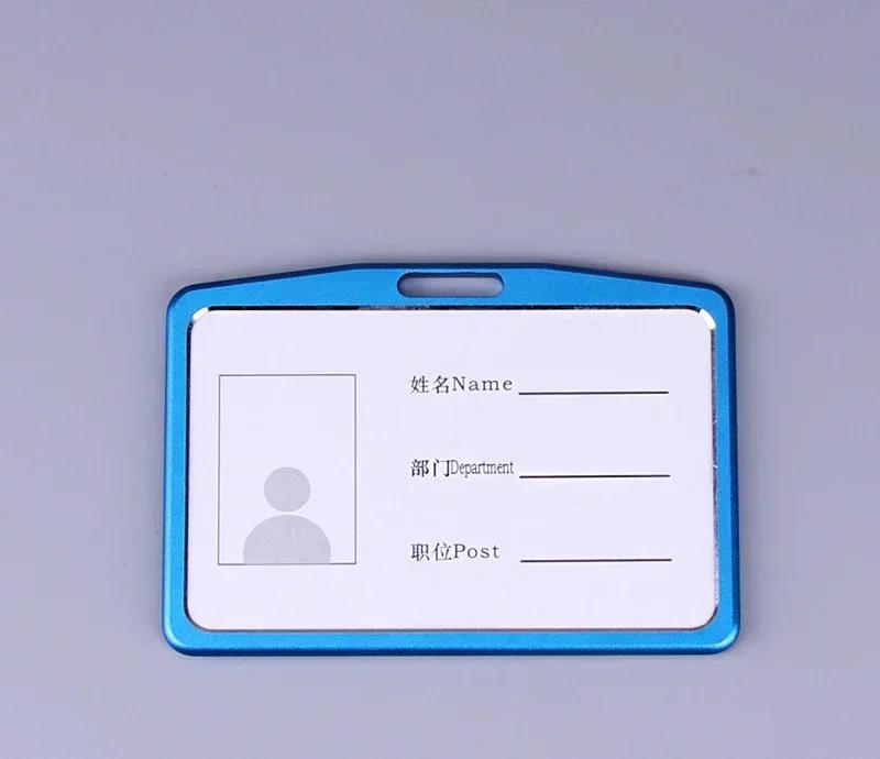 1PC Work Card Holders Men Women Business Bank Credit Card Holder Name ID Card Cover Fashion Metal Work Badge Case