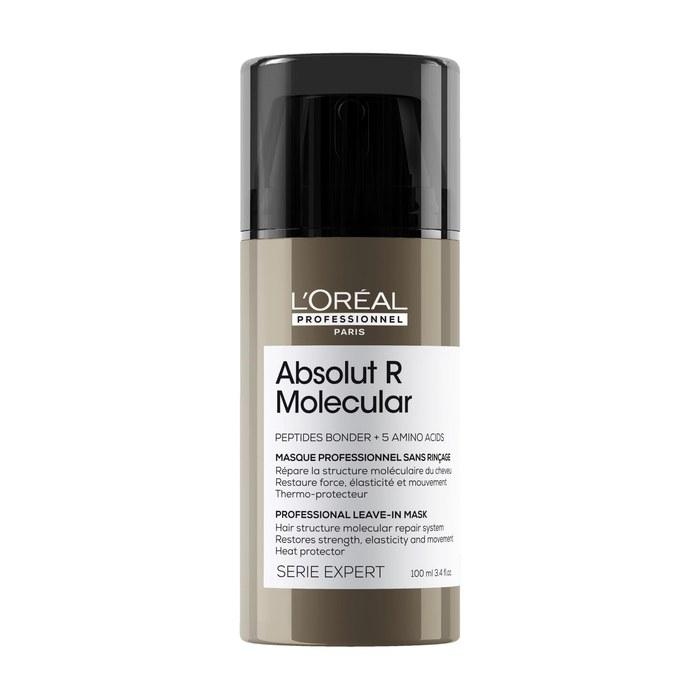 L Oreal Professional Absolute R Молекулярный несмываемый крем для волос 100 мл - Уход без смывания для восстановления повреждений, придания блеска и гладкости с защитой от термовоздействия