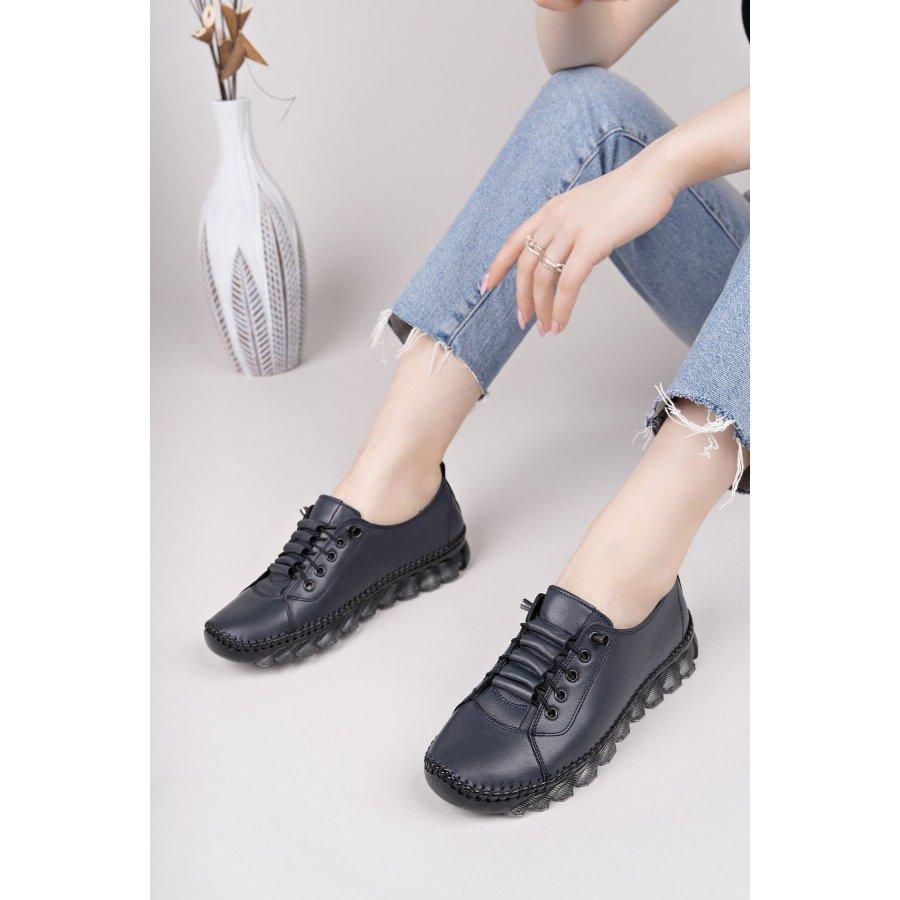 

Women s Genuine Leather Gel Sole Casual Sports Shoes 36 темно-синього кольору
