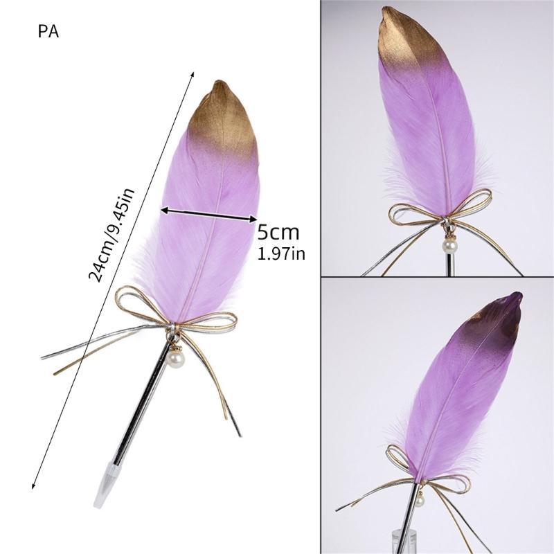 Antiqued Feather Ballpoint Pen Multipurpose Feathered Signing Pen for Student Adult Daily Writing Note Taking Journaling