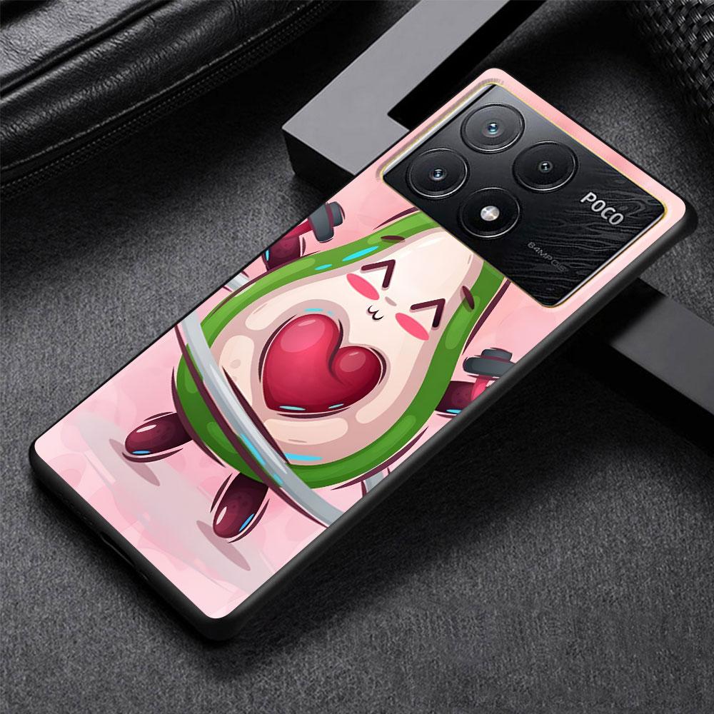 Avocado Case for Xiaomi Poco X6 X3 NFC M5s X5 F3 M4 M3 Pro Black Silicone Soft Phone Cover Coque