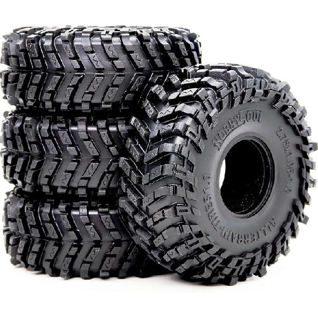 HOBBYSOUL 1.0 Crawler Tires 70mm Tall 1.0'' Mud Slingers X Super Soft Sticky Tyre for RC 1/24 SCX24 1/18 TRX4M Upgrades