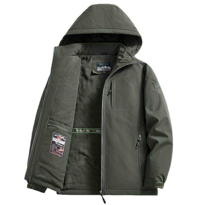 Men's High-End Windproof Fleece Jacket - Autumn/Winter Casual Outdoor Workwear