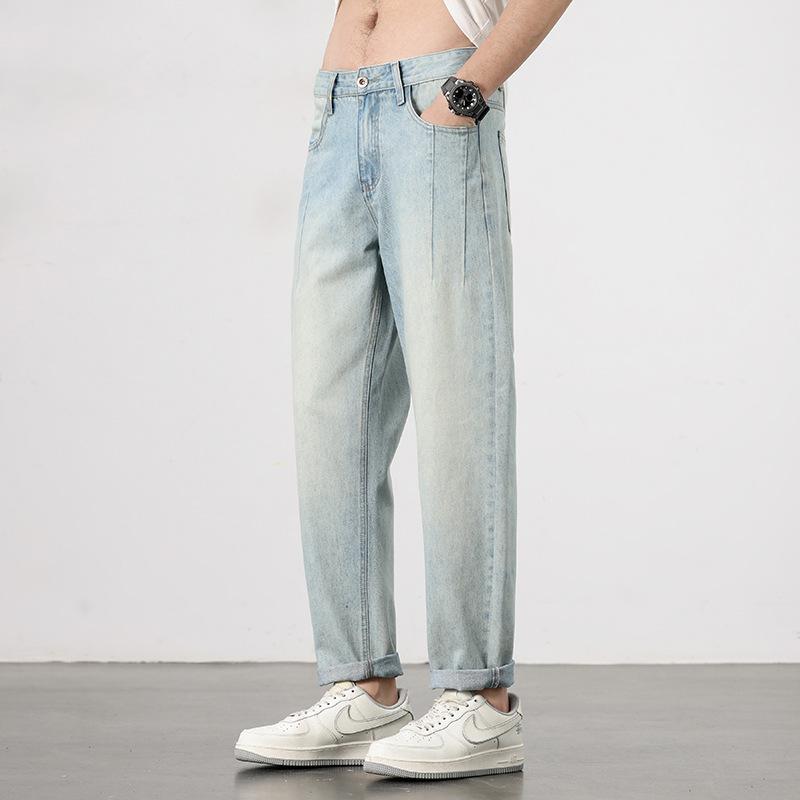 Neue Frühling- und Sommerjeans Trendige japanische lockere gerade Micro-Harlen-Hose