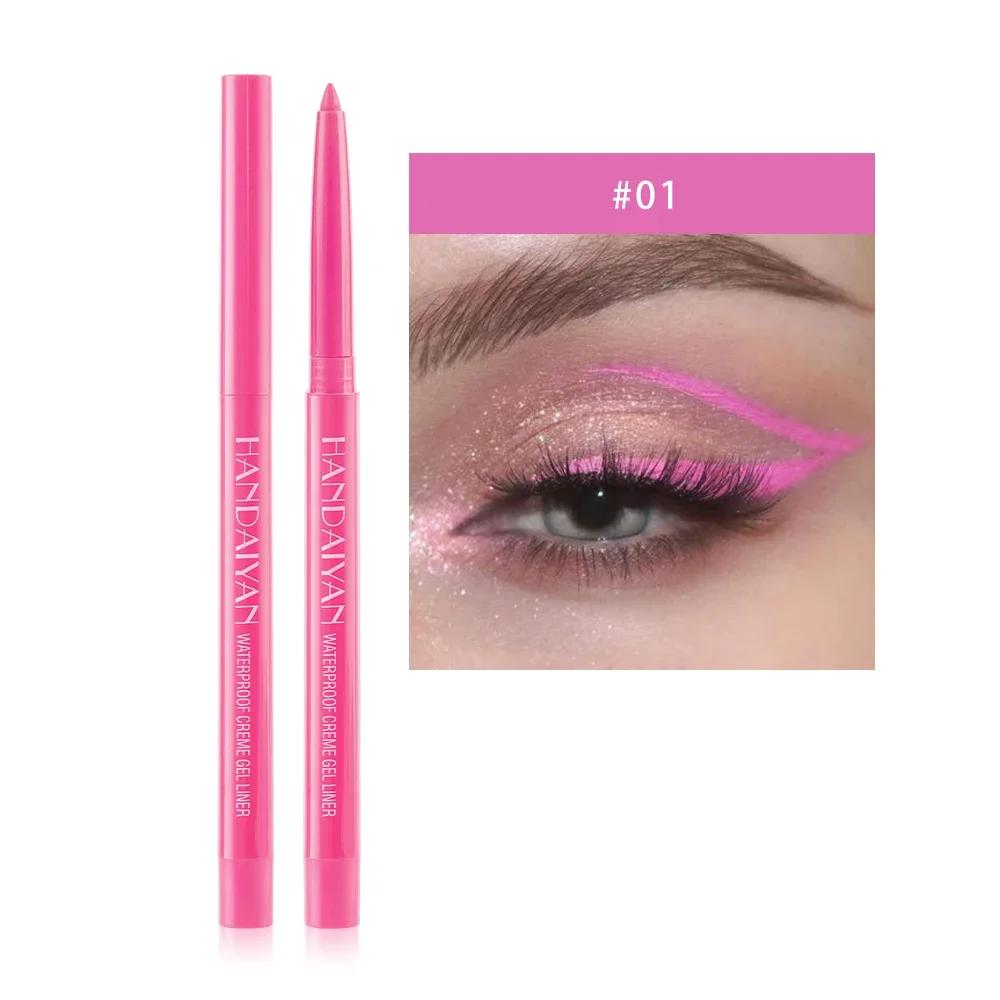 

HANDAIYAN Matte Colorful Eye Liner Pen Cream Lasting Eyeliner Gel Pencils Option Easy To Wear Cosmetics White Yellow Blue Purple