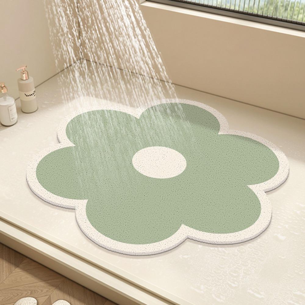 

Water Absorbent Bathroom Rug PVC Floor Mat Home Decoration Flower Shape Bath Mat Living Room
