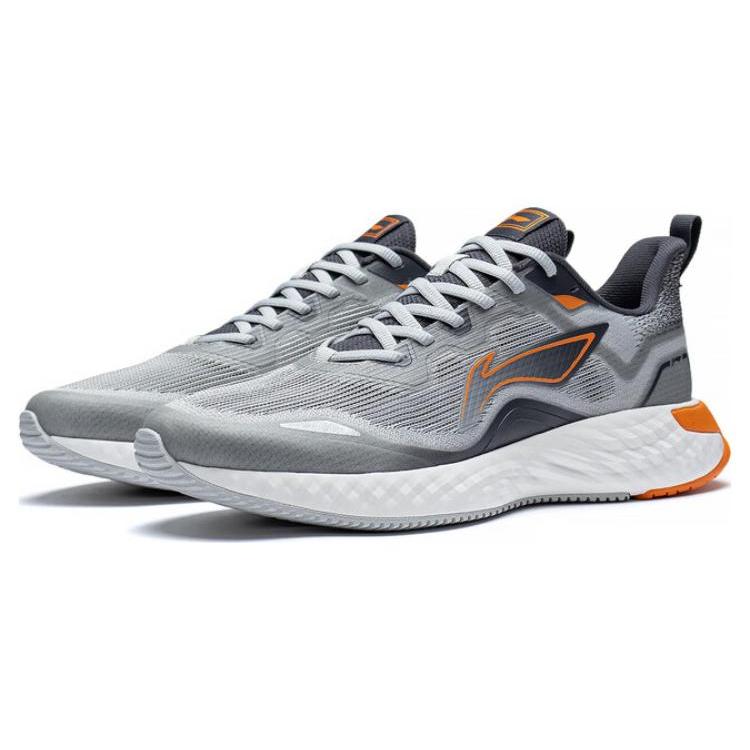 New LiNing Chasing Clouds Durable Breathable Low Top Running Shoes Men's Gray Black ARST011-4