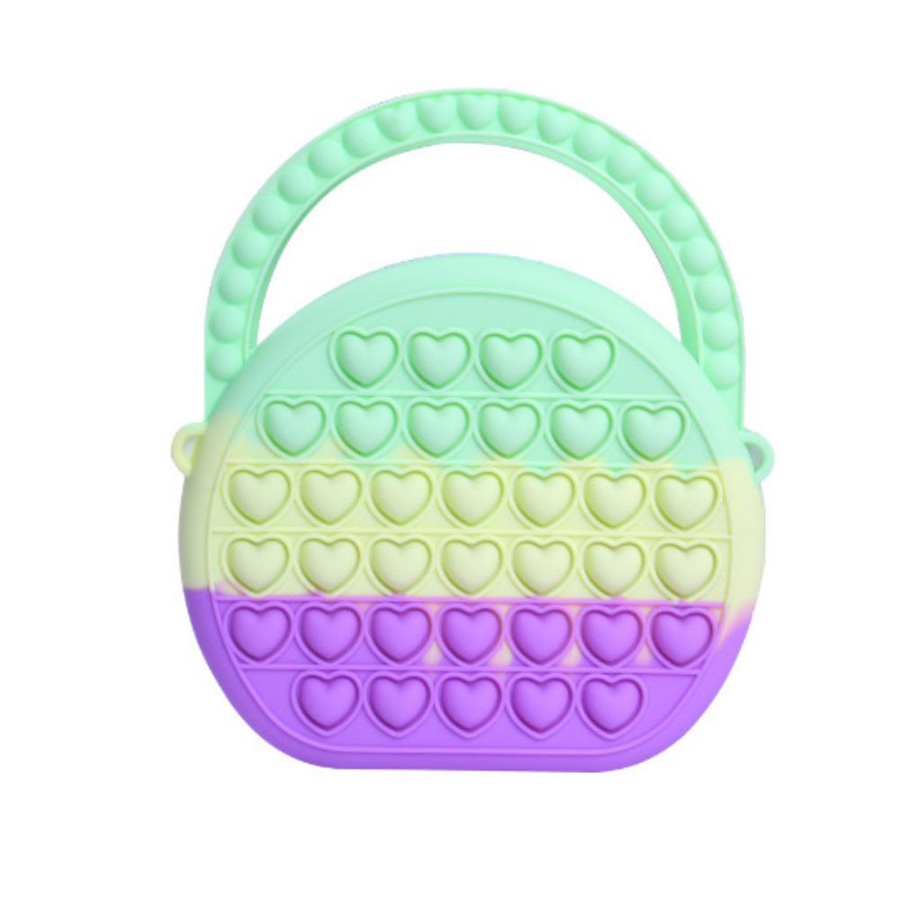 Silicone Children's Bag, Pinch Le Silicone Wallet, Girl's Semi-circular, Cartoon Handheld Zero Wallet Bubble Le Bag
