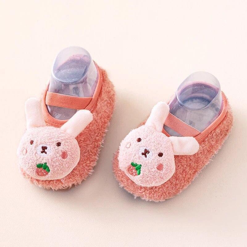 Теплые плюшевые детские тапочки Осень Зима Малыш Напольные носки-туфли Мальчик Девочка Детские Мягкие Противоскользящие Обувь для ходьбы Домашняя детская обувь XS