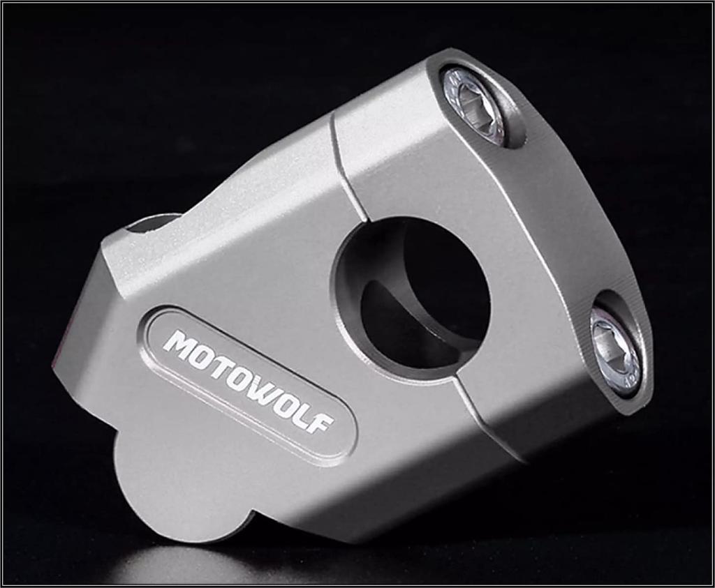 World Imp Motor Motorcycle 22mm Setback Spacer Kit CNC Aluminum Handle Clamp Set Back Kit Universal Aftermarket Part (Silver (SV))