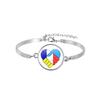 Ukraine Trident Blue Yellow Alloy Bracelet, National Style Memorial Jewelry