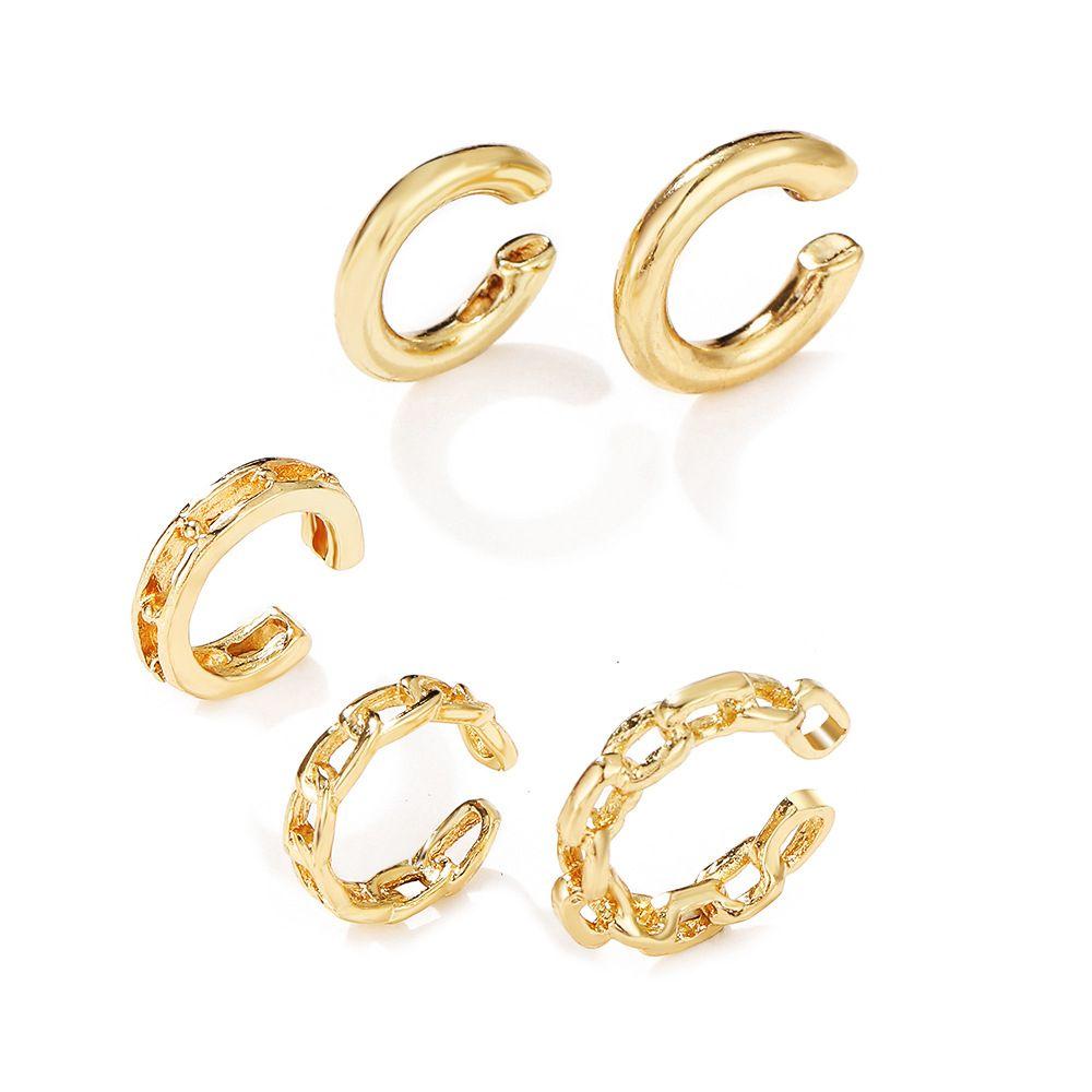 Ear Buckle Female Metal Cartilage Ear Cuff Clip Earrings Set Korean Earrings for Women Ear Clip