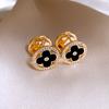Black Enamel Oil Drop Butterfly Earrings Retro Versatile High-end Stud Earrings Niche Earrings Women