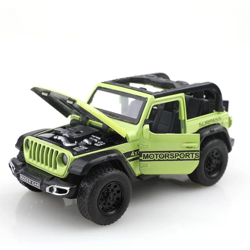 (Bagged) 1/36 Scale Four-Door Jeep Wrangler-Style Off-Road Pullback Toy Car, Die-Cast Metal, Boy's Toy, Powerful Pullback.