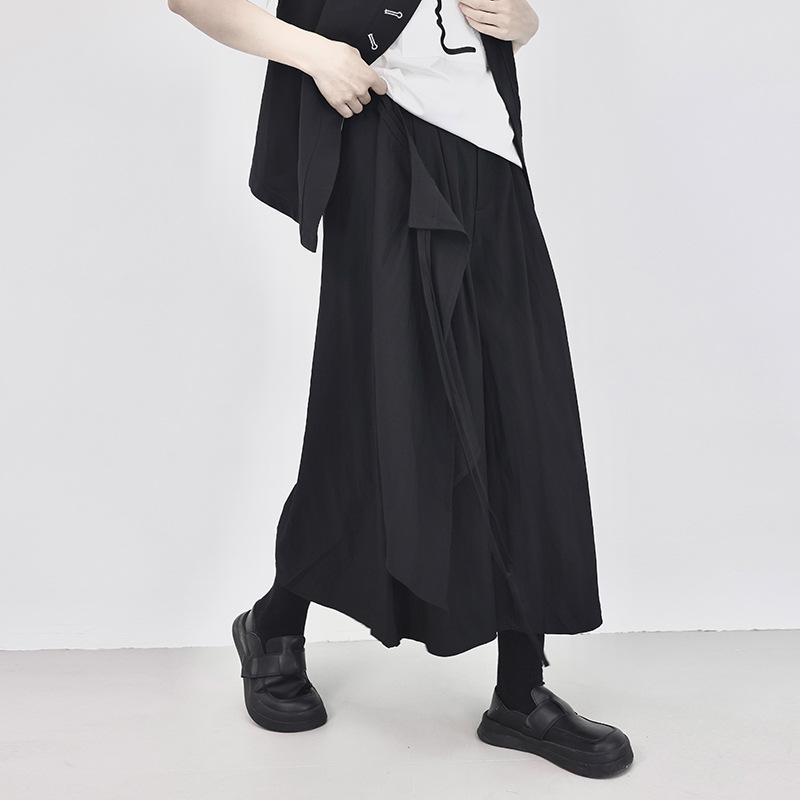 

Johnature Spring Summer Layered Women Casual Fashion Irregular Loose Solid Color Women Pants One Size чёрный