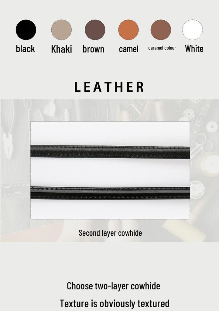 Ladies' Pearl Inlaid Adjustable Genuine Leather Belt - Trendy and Versatile for Dresses & Pants