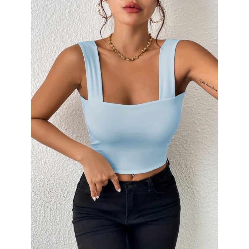 Summer New Women's Camisole Sexy Slim Hot Girl Wide Shoulder Strap Sleeveless Top