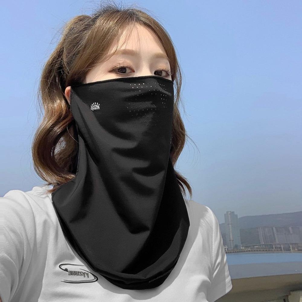 Breathable Ice Silk Sunscreen Masks Sunproof Long Neck Covers New Full Head Mask  Summer