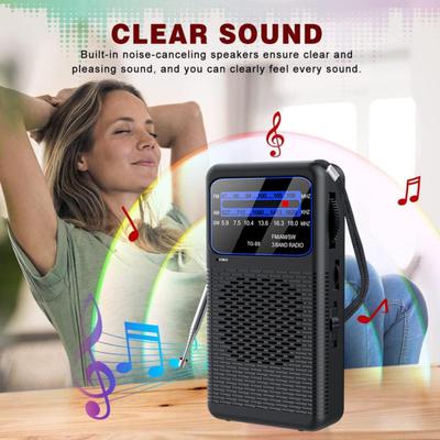Radio Portátil con Diseño de Doble Batería de Larga Duración Cobertura de Banda Completa Tecnología de Bajo Consumo Radio de Preparación para Emergencias