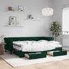Extendable Daybed with Drawers Dark Green 80x200 Cm Velvet