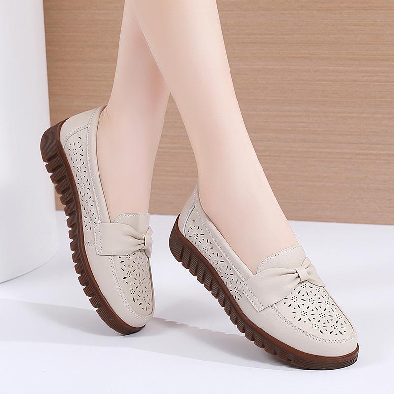 Women's Summer Classic Comfort Penny Loafers Casual Cut Out Slip-On Lightweight Walking Flats Hollow Driving Work Business Mocs Boat Shoes for Women