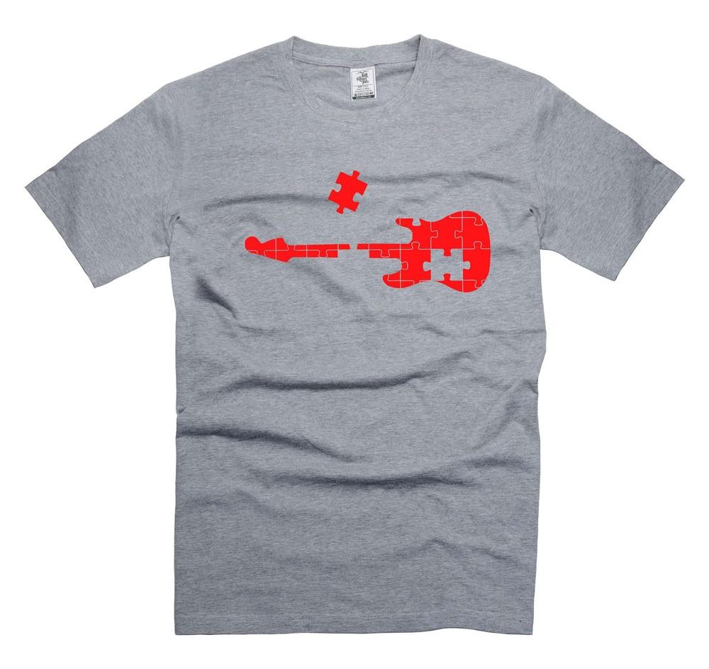 Puzzle Guitar Shirt Autism Guitar Tee Autism Awareness Shirt Guitarist Gift Tee Unisex T-Shirt S