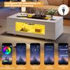 White LED Coffee Table with Bluetooth App Control, Coffee Table, Sofa Table, Living Room Table, Suitable for Party, Office, Living Room