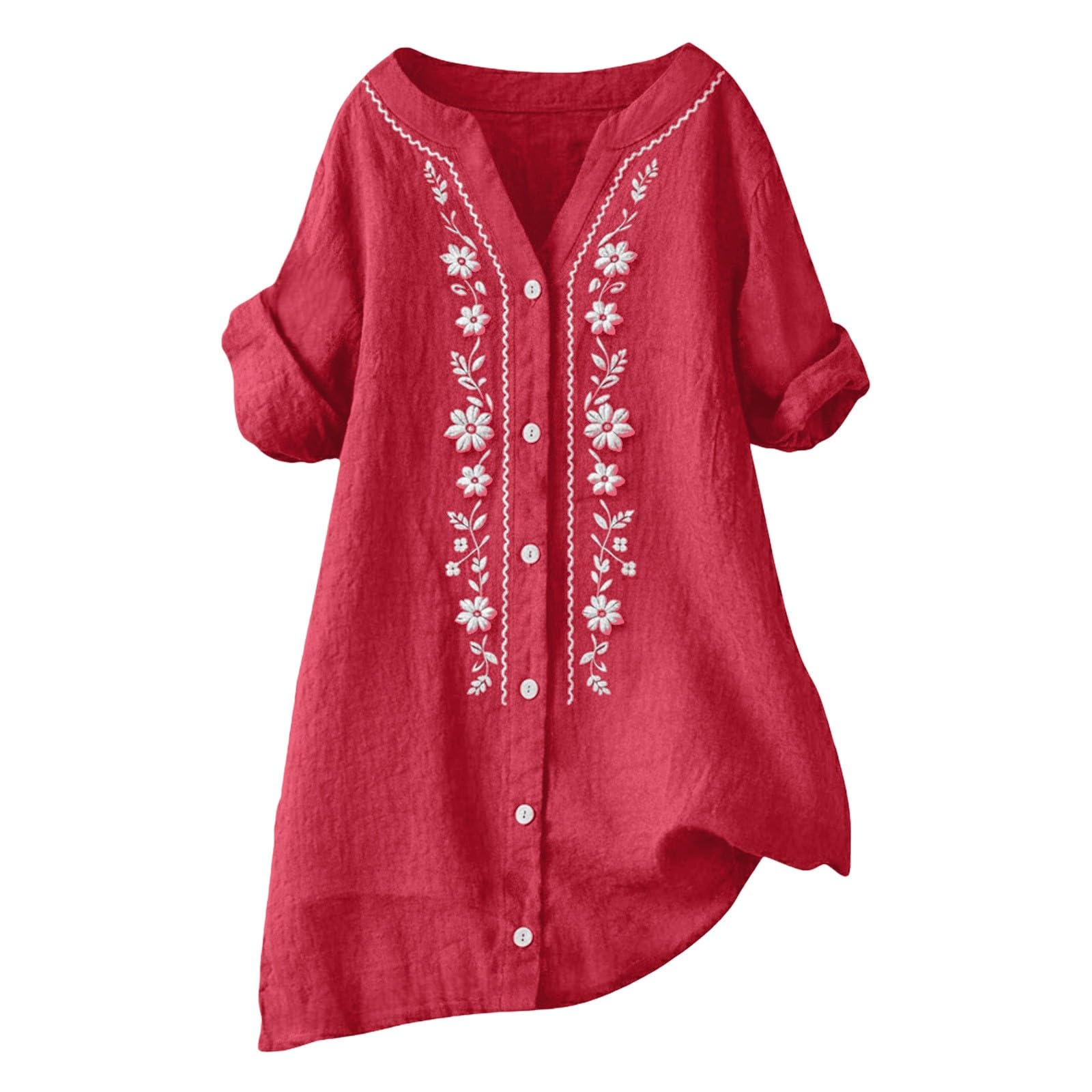 Модный женский повседневный и удобный свободный топ L красный