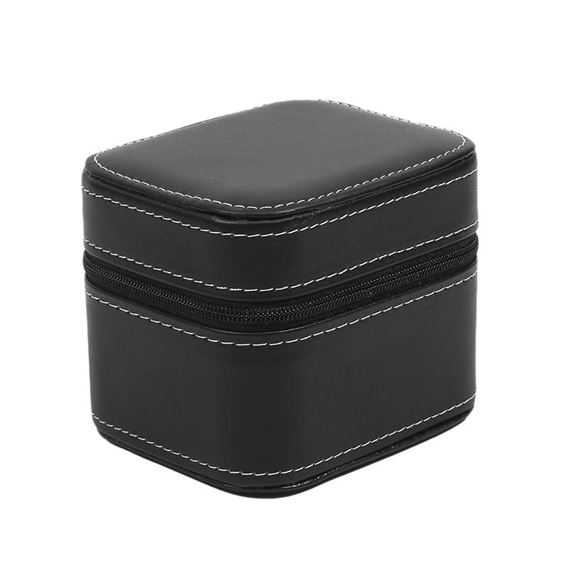 

Portable Square Watch Box Single Case PU Leather Travel with Removable Cushion Jewelry Storage Organizer чёрный