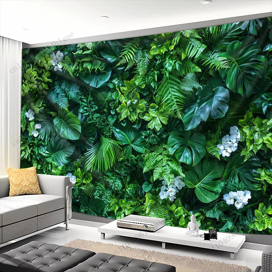 Bujny Zielony Gobelin Roślinny Wezgłowie Gobelin Ścienny Życie Roślin Tkanina Tło Baner Ogrodowy Piękno Botaniczne Dekoracja Domu