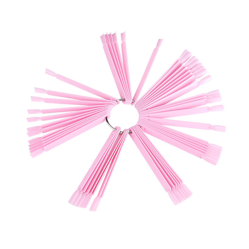 50Pcs/Bag Fan False Nail Tip Stick Palette Swatch Manicure Polish Gel Display Practice Tool