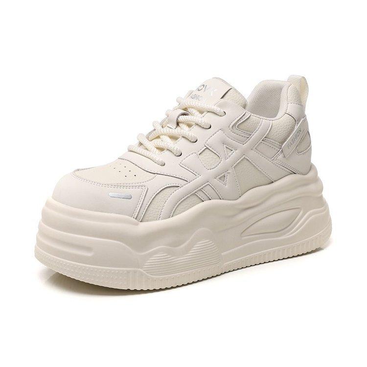 thick-soled leather little white shoes women's 7cm height increase 2025 autumn and winter new casual fashion board shoes soft-soled muffin shoes