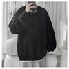 Men S Gray Jacquard Long Sleeve Loose Fit T Shirt For Spring Autumn