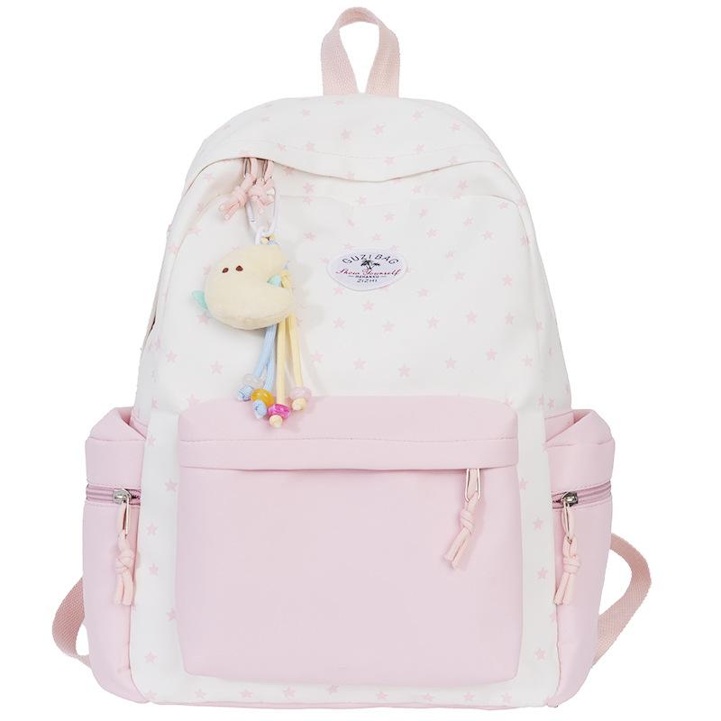 High-value Schoolbag Female College Student Large-capacity Mori Printed Backpack Cute Junior High School Student Lightweight Travel Backpack