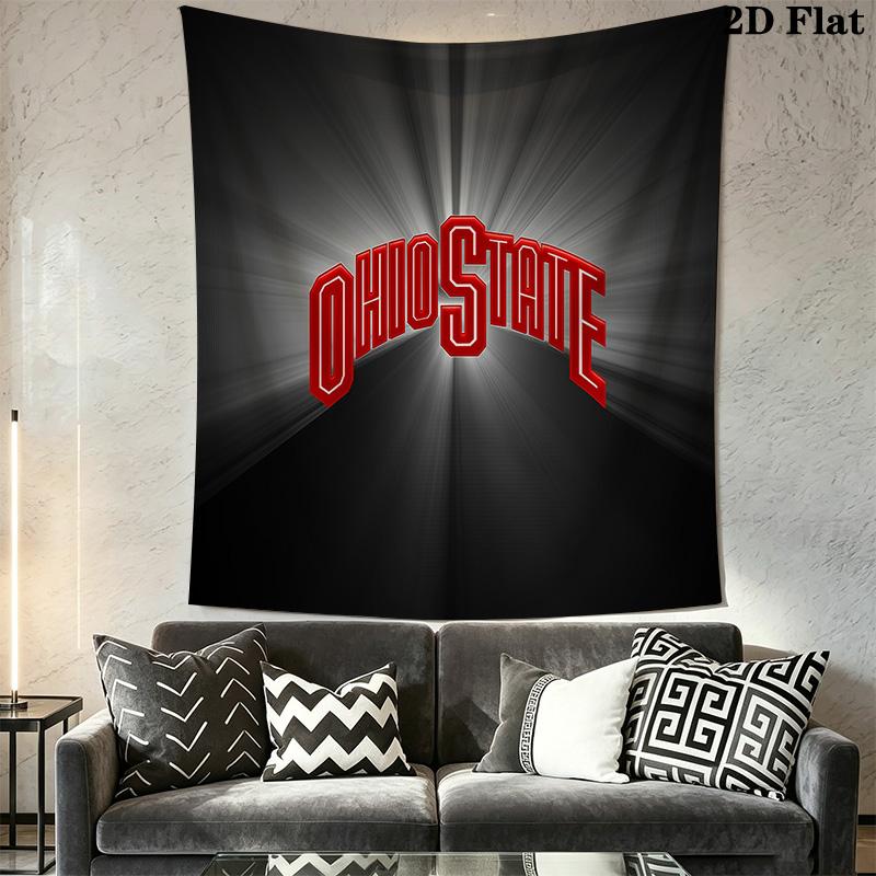 Ohio State University Buckeyes Logo Print Tapestry Background Cloth Fashion Print Background Cloth Homestay Soft Decoration Tapestry