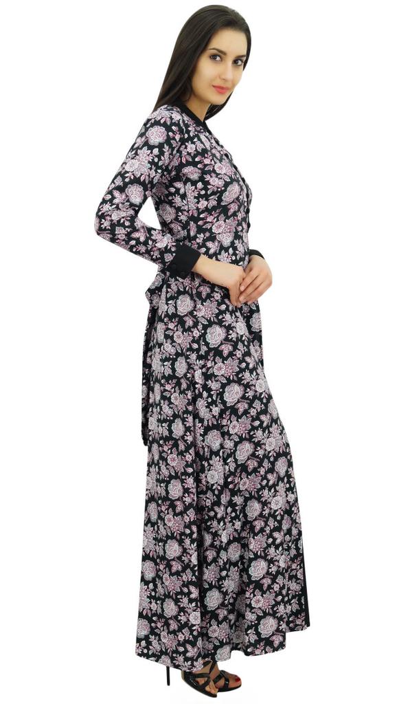 Bimba Women's Rayon Printed Maxi Winter Jilbab Dress