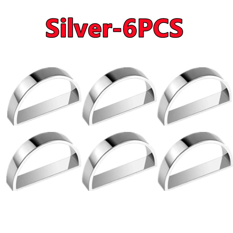 Najnowsze 12-2 szt. Metalowe Pierścienie na Serwetki w Kształcie Litery D Stojak na Serwetki Stołowe Dekoracja Stołu na Przyjęcie Urodzinowe Weselne Boże Narodzenie Kolację Pierścienie na Serwetki