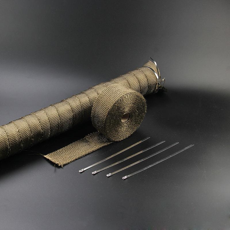 5M Auspuffrohr Krümmer Hitzeschutzband Hitzebeständig Downpipe 4 Edelstahlbinder Motorrad Auspuffzubehör