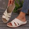 Comfortable White Platform Slippers for Women Fashion PU Leather Braided Wedge Sandals Woman Summer Casual Non Slip Beach Slides