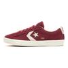 Converse Cons PL Vulc Pro Leather Lace-up Non-slip and Abrasion Resistant Low-Top Board Shoes Unisex Red and White