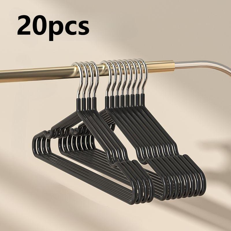 Heavy Duty Metal Clothes Hangers 20 Pack, Anti-Slip Space Saving Coat Hangers for Closet, Garage, Boutique & Household Storage