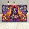 1 piece  Day of the Dead celebration background cloth  party decoration  background banner  decorative prop