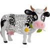 DULRLLY Solar Cow Lights Outdoor Solar Lamp, Resin Cow Figurine with LED Solar Light, Animal Shaped Color Changing Solar Garden Lights for Farm Patio