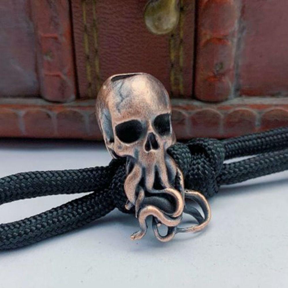 Handmade Eagle Head Octopus Head Charms Bracelet Lanyard Pendant EDC Outdoor Tool