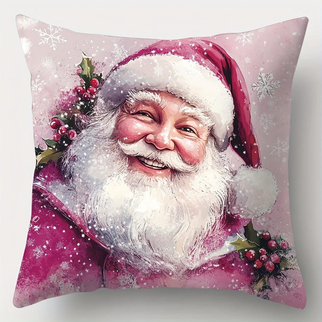 Weihnachtsdeko Kissenbezug Neujahrsgeschenk Rosa Niedlich Schneemann Weihnachtsmann Kissenbezug Sofakissenbezug Heimdekoration