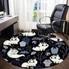 1PC Ghost Cats Office Round Area Rug, Mat Suitable For Office, Under Office Chairs Bedroom Living Room Home Decor, Room Deco