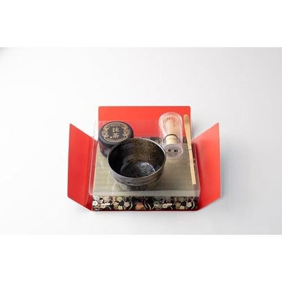 Tatami Tea Ceremony Hanashobu Utensil Set Matcha 5-Piece Includes 100-Bamboo Chasen Chashaku Chawan High-Quality Domestic Gift