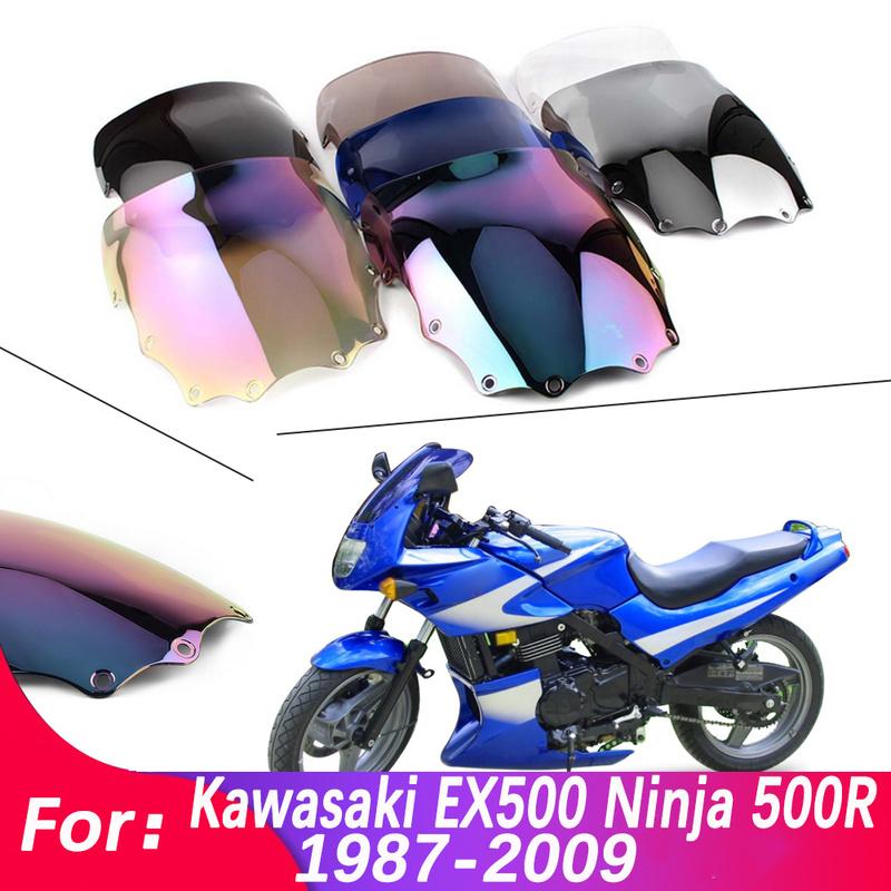 Windshield For Kawasaki EX500 EX 500 Ninja 500R 1987-2009 Double Bubble WindScreen Motorcycle Accessories Fairing Deflector