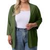 Women's Fall And Winter Fashion Casual Soild 3/4 Sleeve Mid-Length Cardigan Jacket